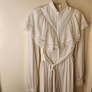 Vintage off white victorian dress from the seventies